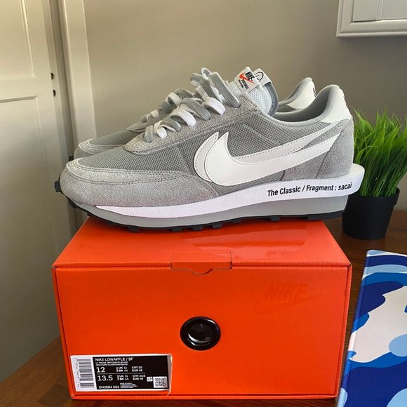 100% Brand New Nike LD Waffle Sacai Fragment Grey
